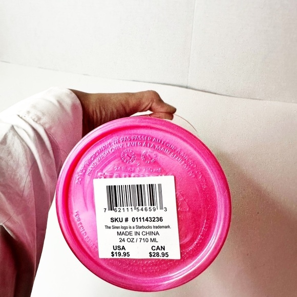 🩷 Bubble Gum Marble Venti 24oz Cold Cup Tumbler ☆》NWT《☆ - Picture 8 of 8